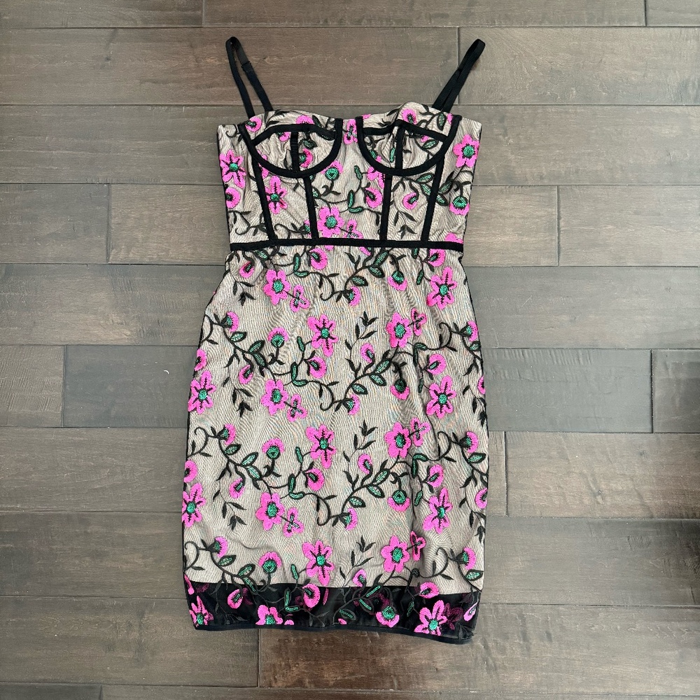 Gorgeous Milly Embroidered Corset Cocktail Dress Sz 10